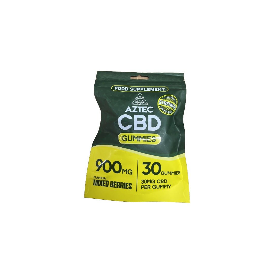 900mg Aztec CBD Gummies Mixed Berries - 30 Pcs - hangover pals